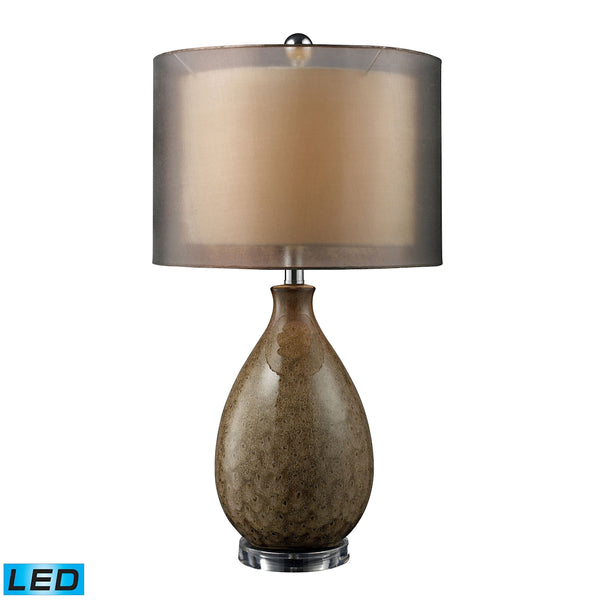 Brockhurst LED Table Lamp In Francis Fawn Finish With Bronze Organza Shade