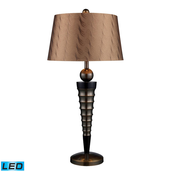 Laurie LED Table Lamp In Dunbrook Finish With Bronze Tone-on-Tone Shade