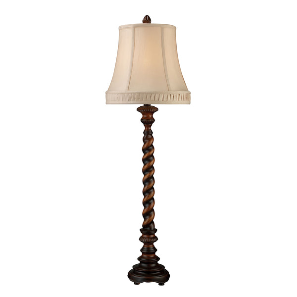 Rye Park Table Lamp In Sienna Bronze Wood With Cream Shantung Shade