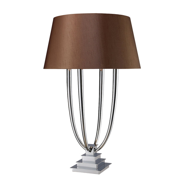 Harris 4 Light Table Lamp In Chrome With Chocolate Shade