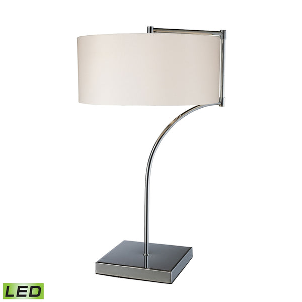Lancaster LED Table Lamp In Chrome With Milano Pure White Shade