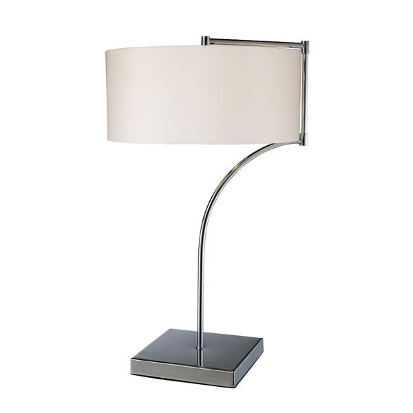 Lancaster Table Lamp In Chrome With Milano Pure White Shade