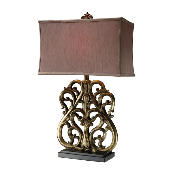 Roseville Table Lamp In Oriole Gold Leaf