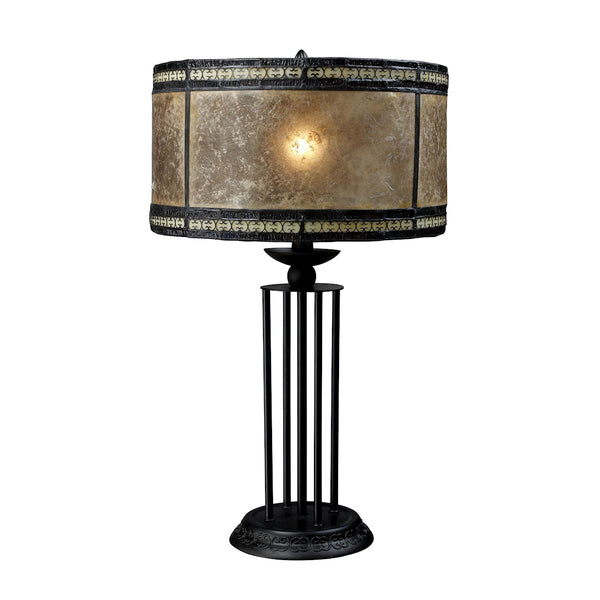 Mica Filigree Table Lamp In Antique Black