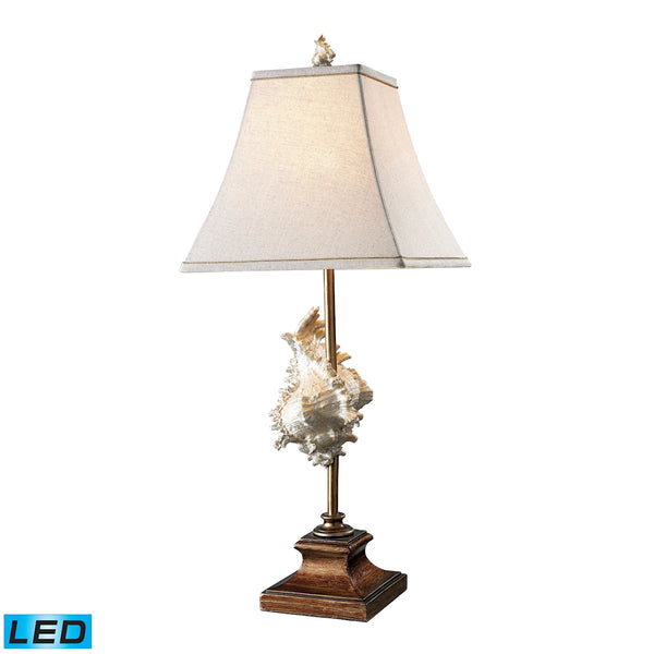Delray LED Table Lamp In Conch Shell And Bronze