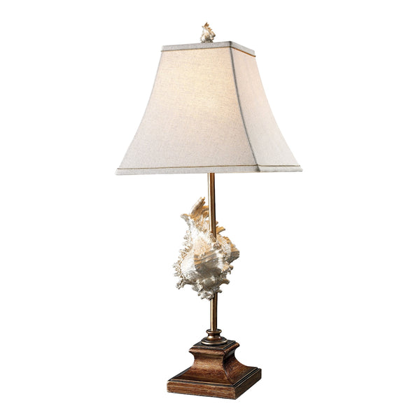Delray Table Lamp In Conch Shell And Bronze
