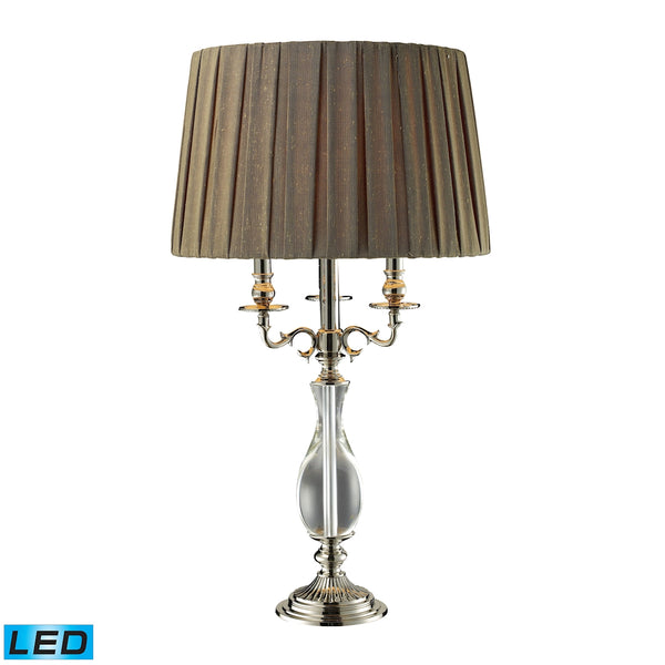 Deshler LED Table Lamp In Clear Crystal And Polished Nickel