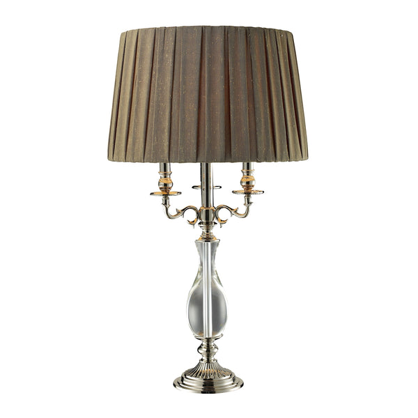 Deshler Table Lamp In Clear Crystal And Polished Nickel