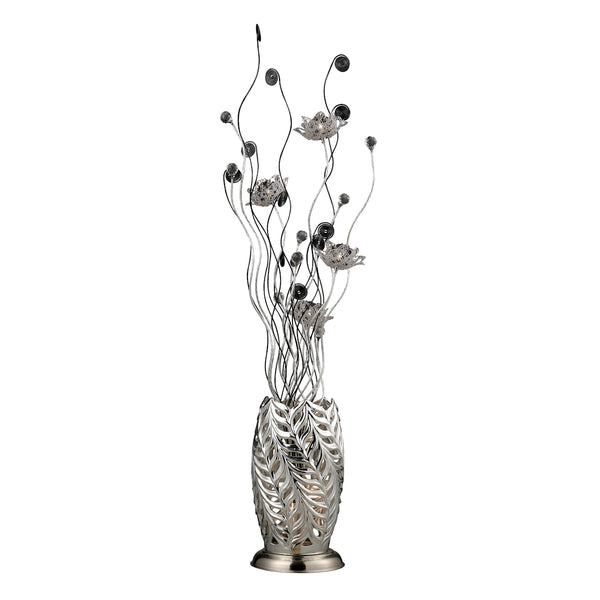 Cyprus Park Floral Display Floor Lamp in Chrome and Black