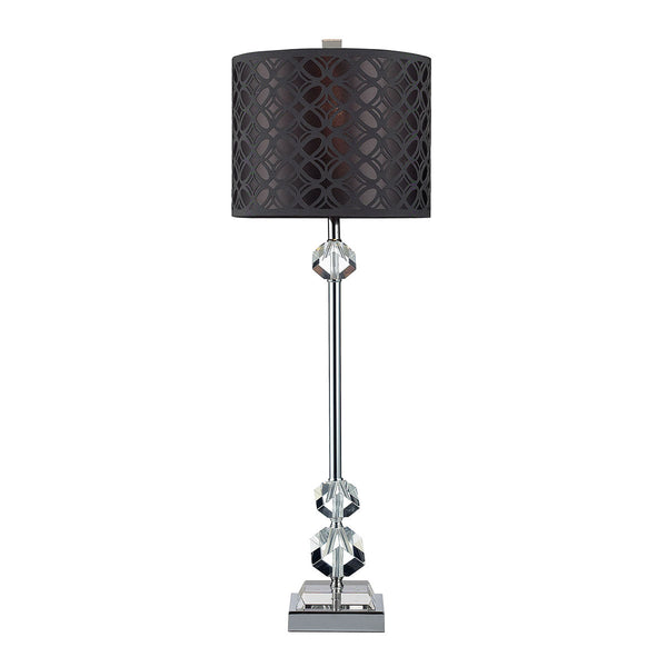 Chamberlain Table Lamp In Chrome And Clear Crystal With Laser Cut Shade