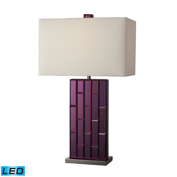 Avalon LED Table Lamp In Purple Mirror And Black Nickel