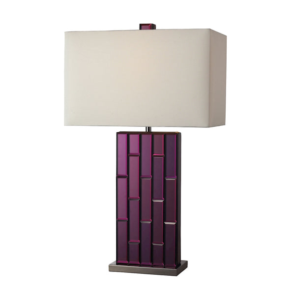 Avalon Table Lamp In Purple Mirror And Black Nickel