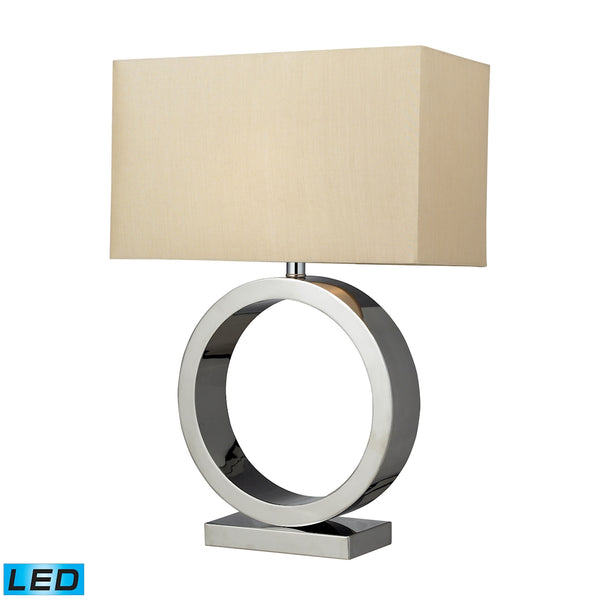Aurora Contemporary Circle LED Table Lamp In Chrome