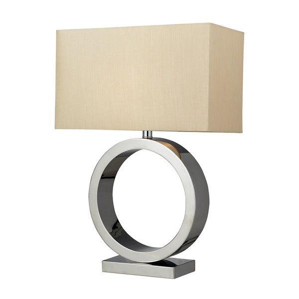 Aurora Contemporary Circle Table Lamp In Chrome