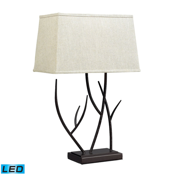 Winter Harbour Hammered Iron LED Table Lamp In Bronze