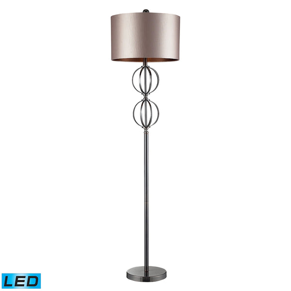 Danforth LED Floor Lamp In Coffee Plating With Champagne Shade