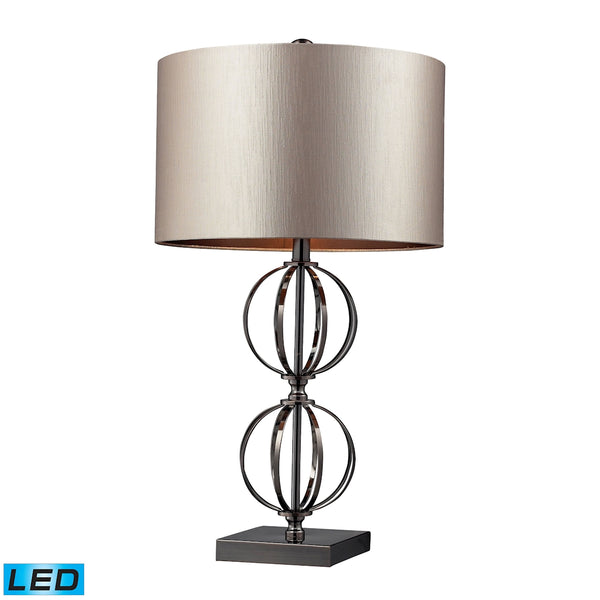 Danforth LED Table Lamp In Coffee Plating With Champagne Shade