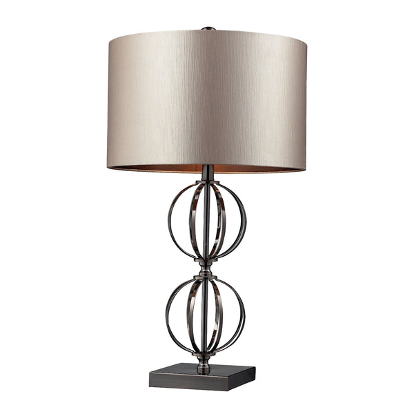 Danforth Table Lamp In Coffee Plating With Champagne Shade