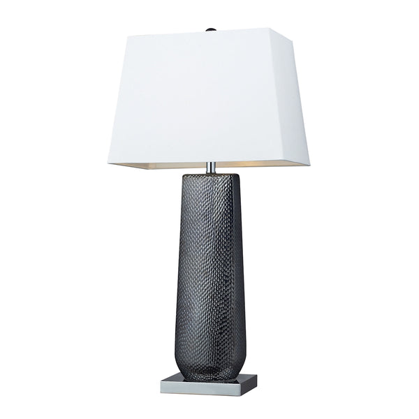 Milan Ceramic Table Lamp In Black Pearl And Chrome