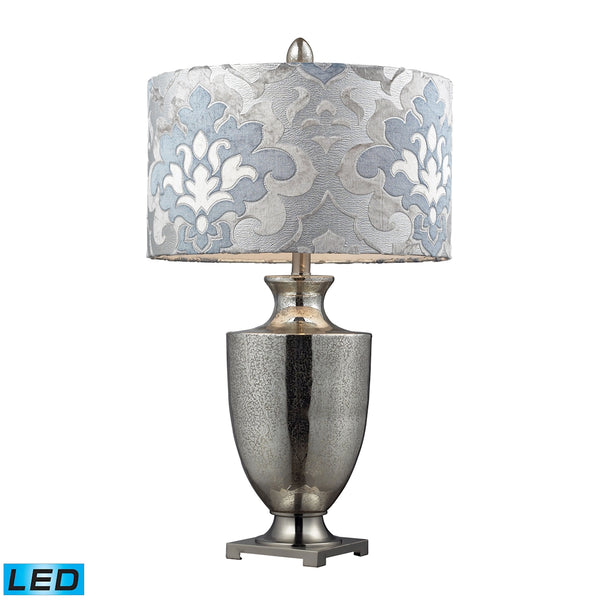 Langham LED Table Lamp In Antique Mercury Glass And Polished Chrome