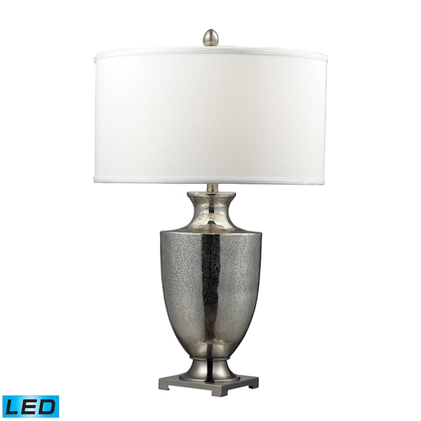 Langham LED Table Lamp In Antique Mercury Glass And Polished Chrome