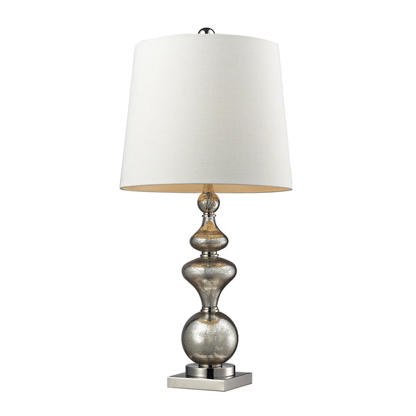 Angelica Table Lamp In Antique Mercury Glass And Polished Nickel