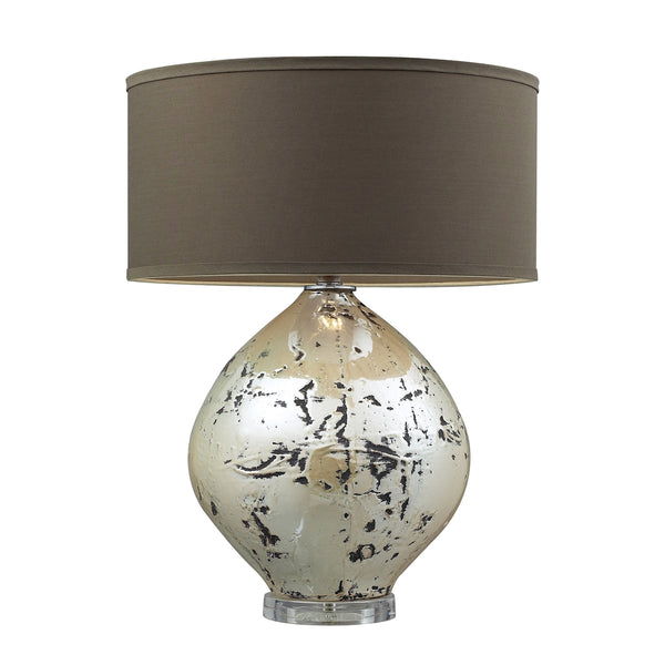 Limerick Table Lamp In Turrit With Brown Linen Shade