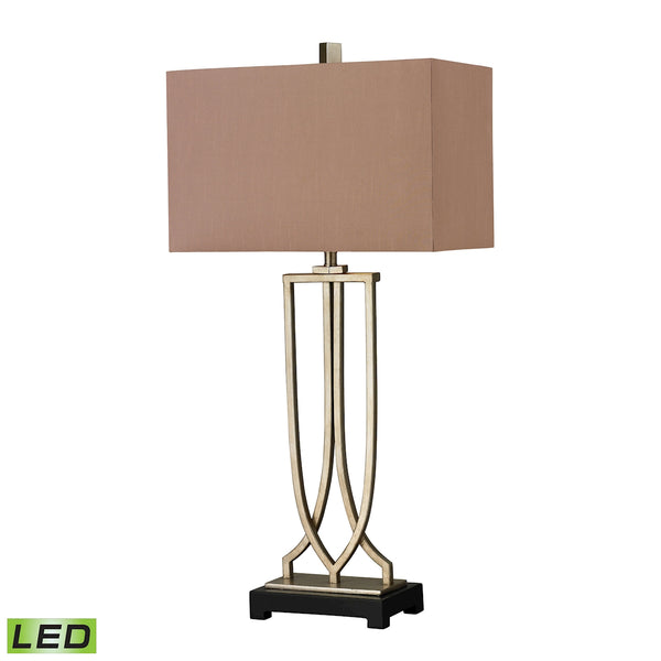Free Form Iron LED Table Lamp In Antique Silver Leaf Finish