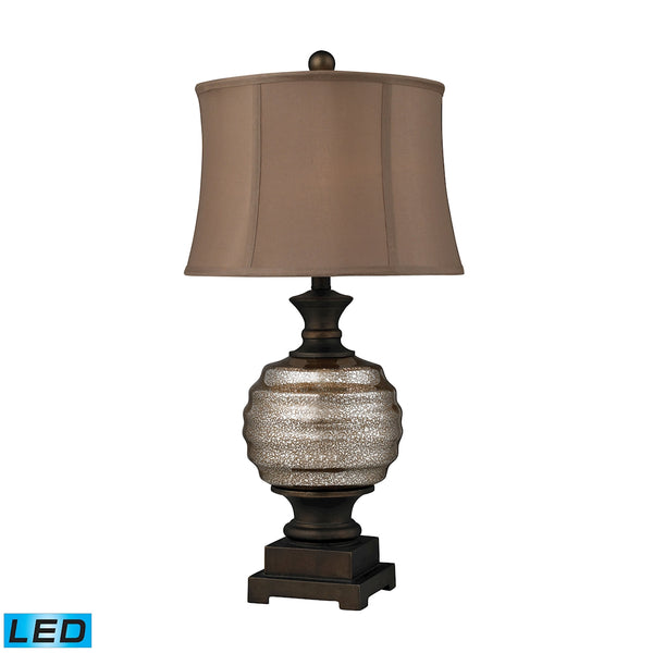 Grants Pass Antique Mercury Glass LED Table Lamp in Bronze