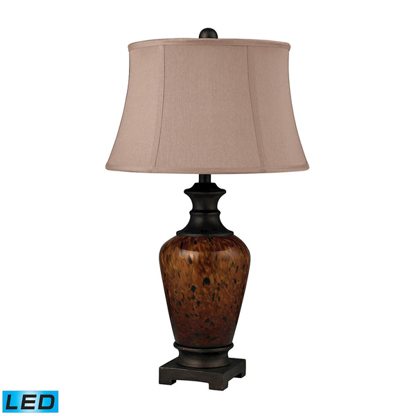 Redding Tortoise Glass LED Table Lamp in Dark Bronze