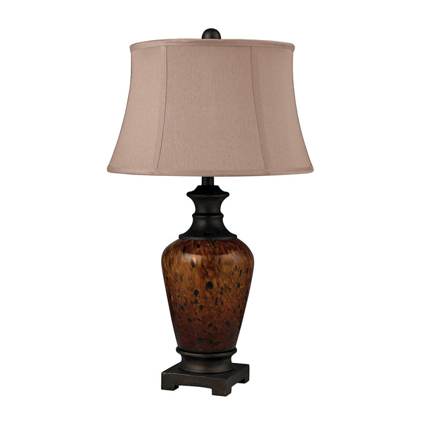 Redding Tortoise Glass Table Lamp in Dark Bronze