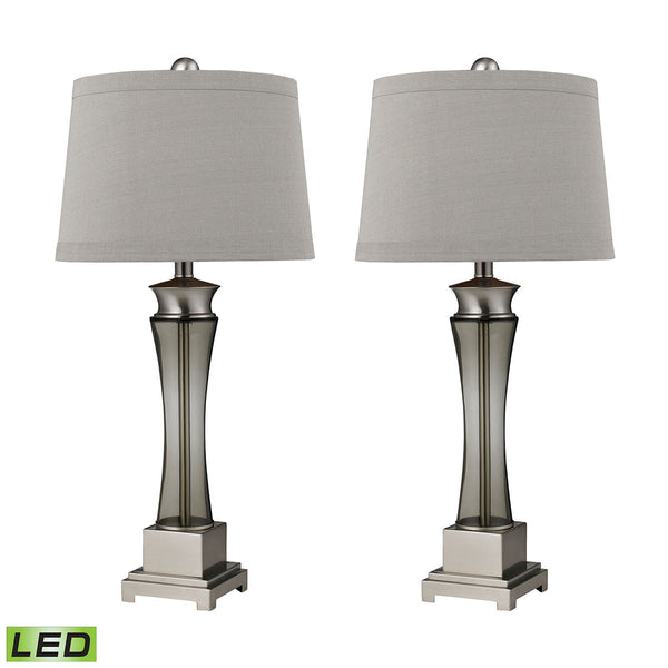 Trump Home Onassis LED Table Lamps in Nickel Finish - Set of 2