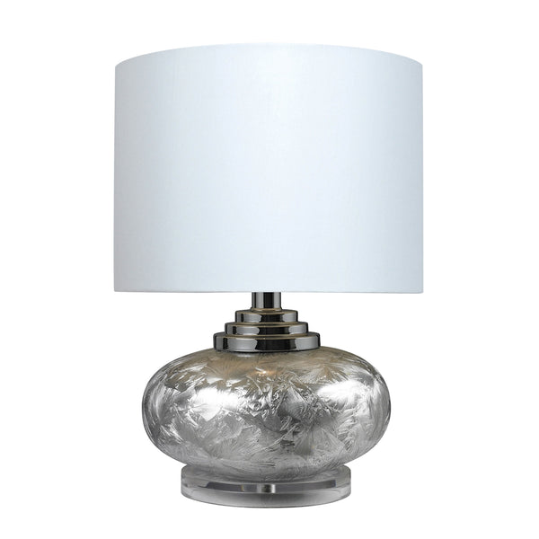 Ceramic Table Lamp In Frosted Ceramic With White Shade