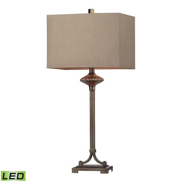 Lakemere Amber Antique Mercury Glass LED Table Lamp in Antique Gold
