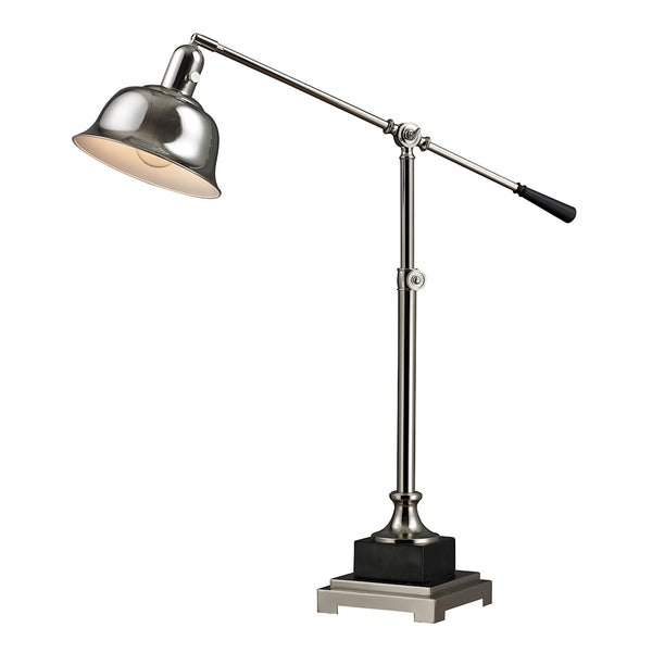 Freemanburg Adjustable Table Lamp in Polished Nickel and Black