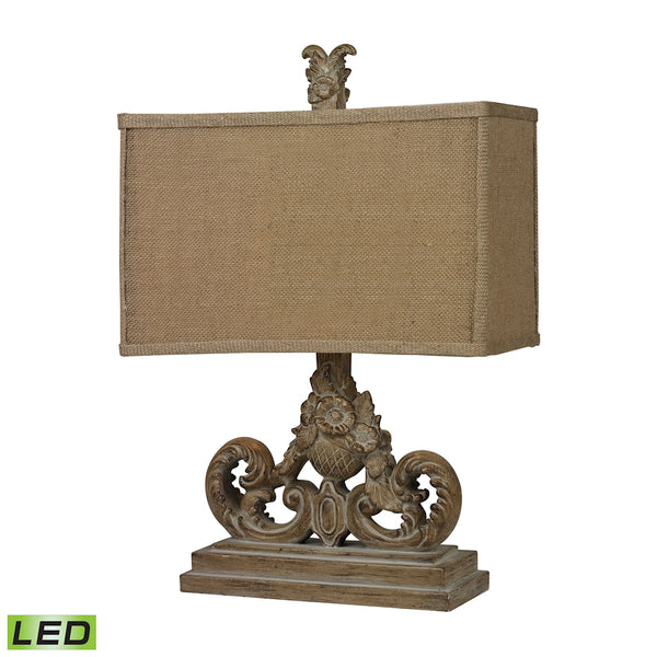 Sutherlin LED Table Lamp in Aged Wood