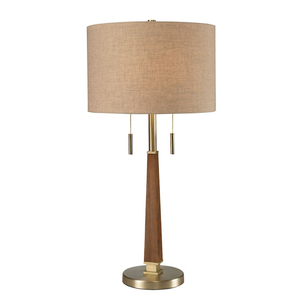 Jorgenson Table Lamp In Wood And Satin Brass