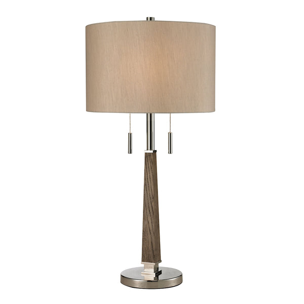 Jorgensen Wood Table Lamp in Polished Nickel