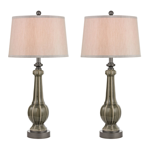 Sailsbury Table Lamps In Georgia Grey Glaze - Set of 2