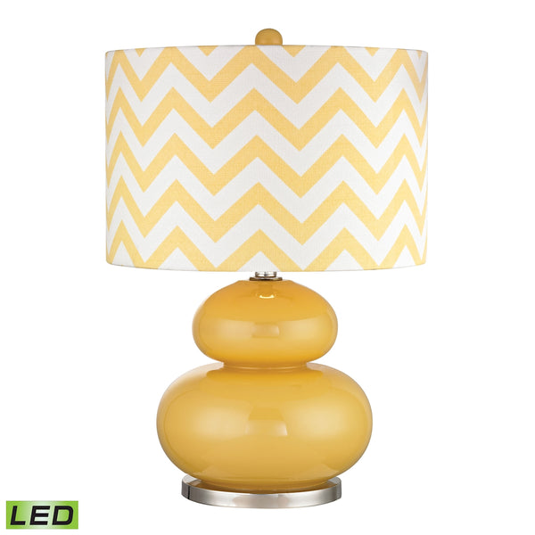 Tavistock LED Table Lamp In Sunshine Yellow And Polished Nickel