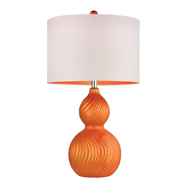 Carluke Ceramic Table Lamp in Tangerine Orange
