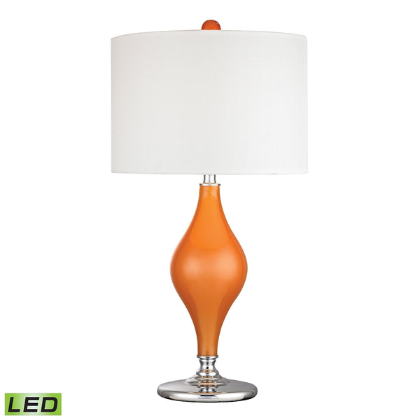 Tilbury Glass LED Table Lamp in Tangerine Orange