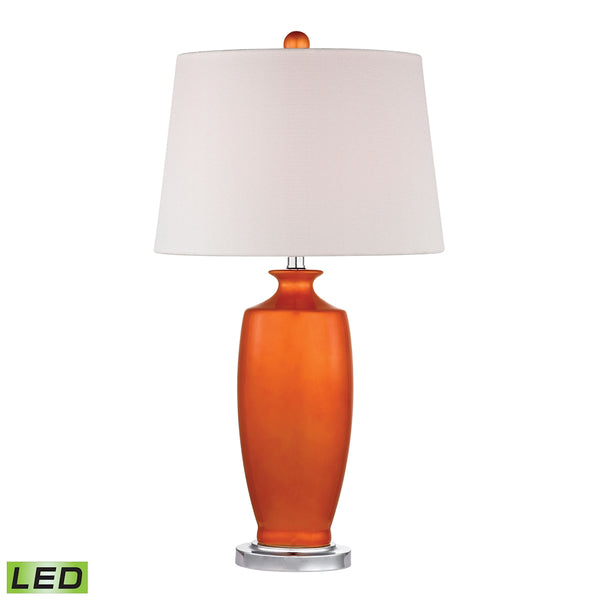 Halisham Ceramic LED Table Lamp in Tangerine Orange
