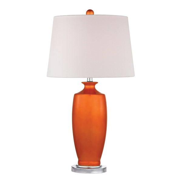 Halisham Ceramic Table Lamp in Tangerine Orange