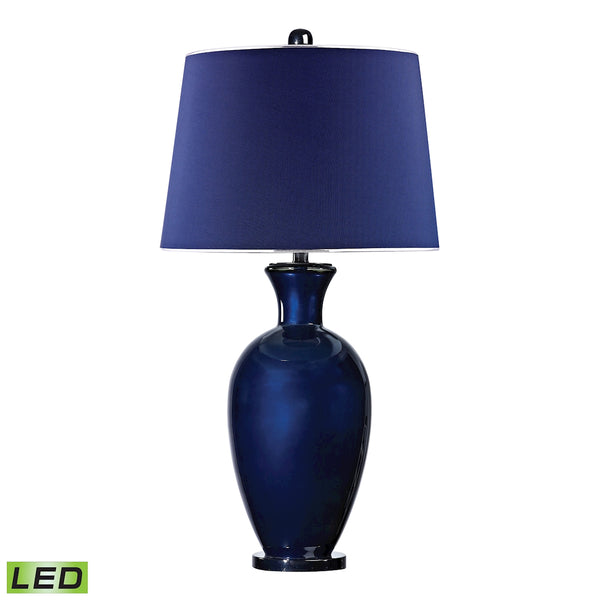 Helensburugh Glass LED Table Lamp in Navy Blue