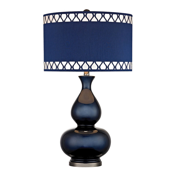 Heathfield Glass Table Lamp in Navy Blue