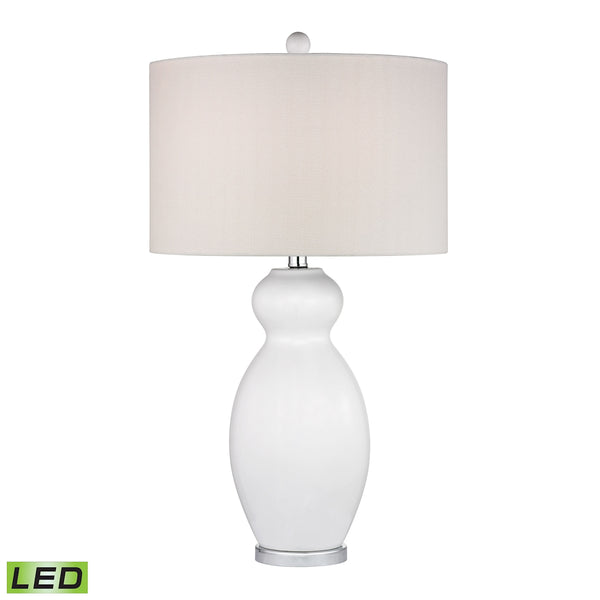 Paisley Ceramic LED Table Lamp in White