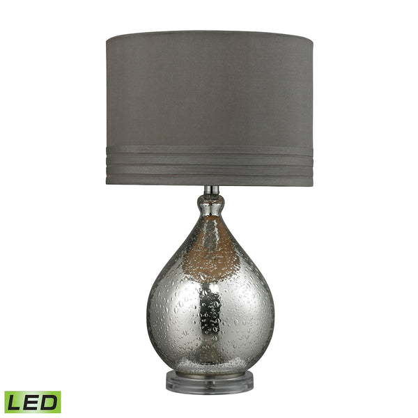 Bubble Glass LED Table Lamp in Mercury Plate Finish