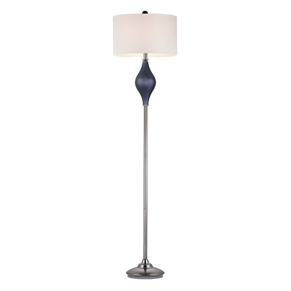 Chester Glass Floor Lamp in Navy And Black Nickel