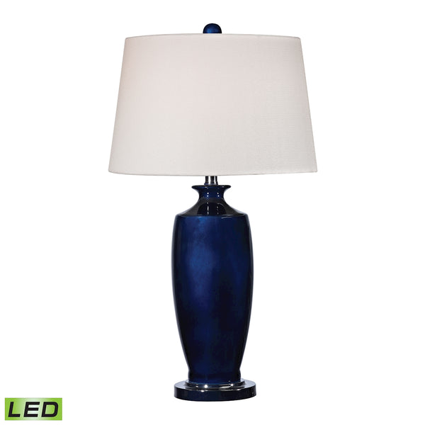 Halisham Ceramic LED Table Lamp in Navy Blue